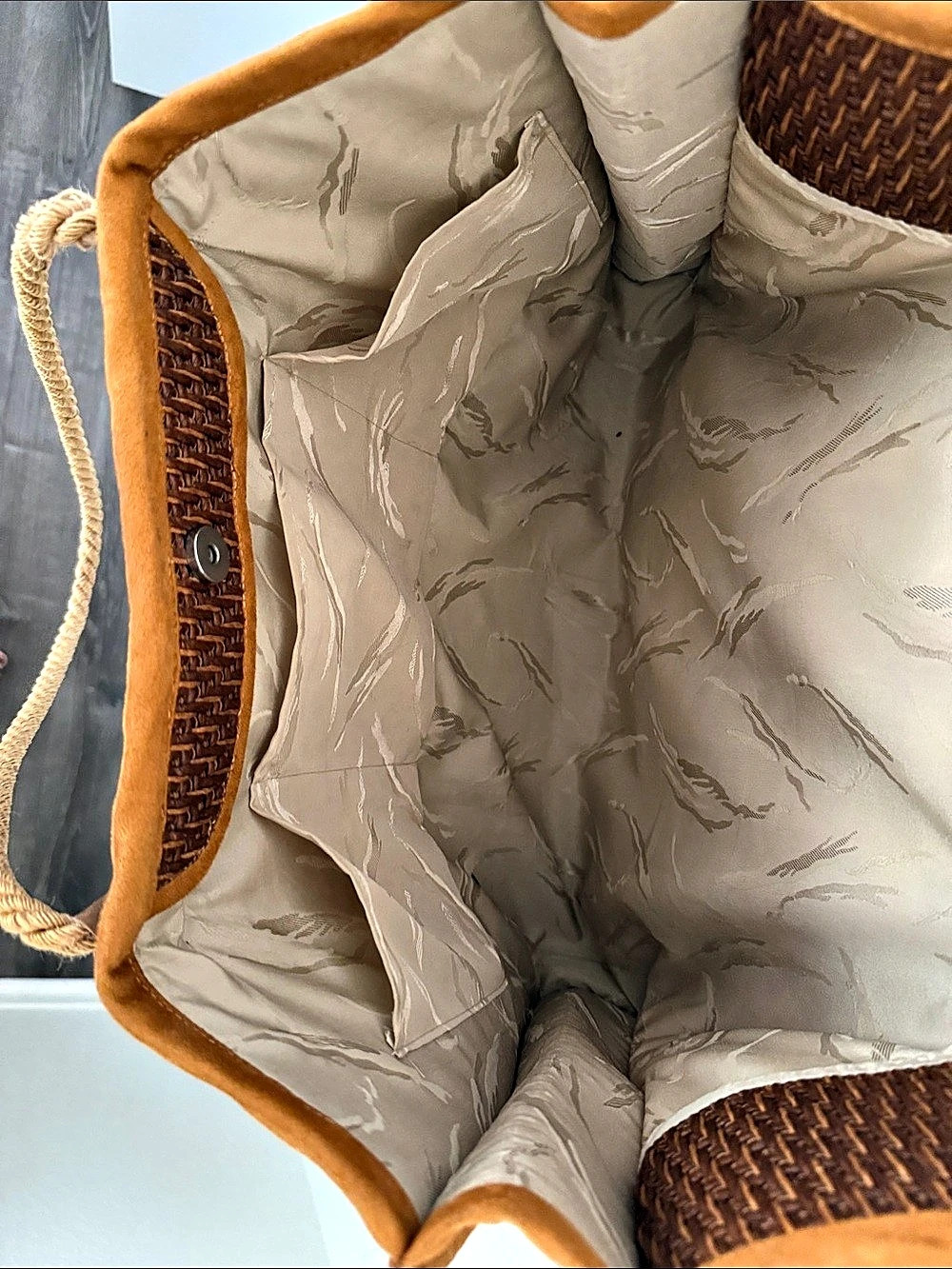 Geometric Brown & Multicolor Tote - Picture 3 of 4